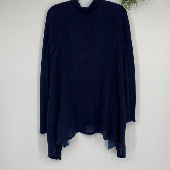 Anthropologie Fiets Voor Long‎ Waterfall Open Front Cardigan Alpaca Wool Navy S - Picture 7 of 13